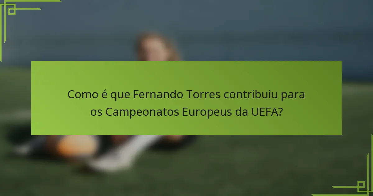 Como é que Fernando Torres contribuiu para os Campeonatos Europeus da UEFA?