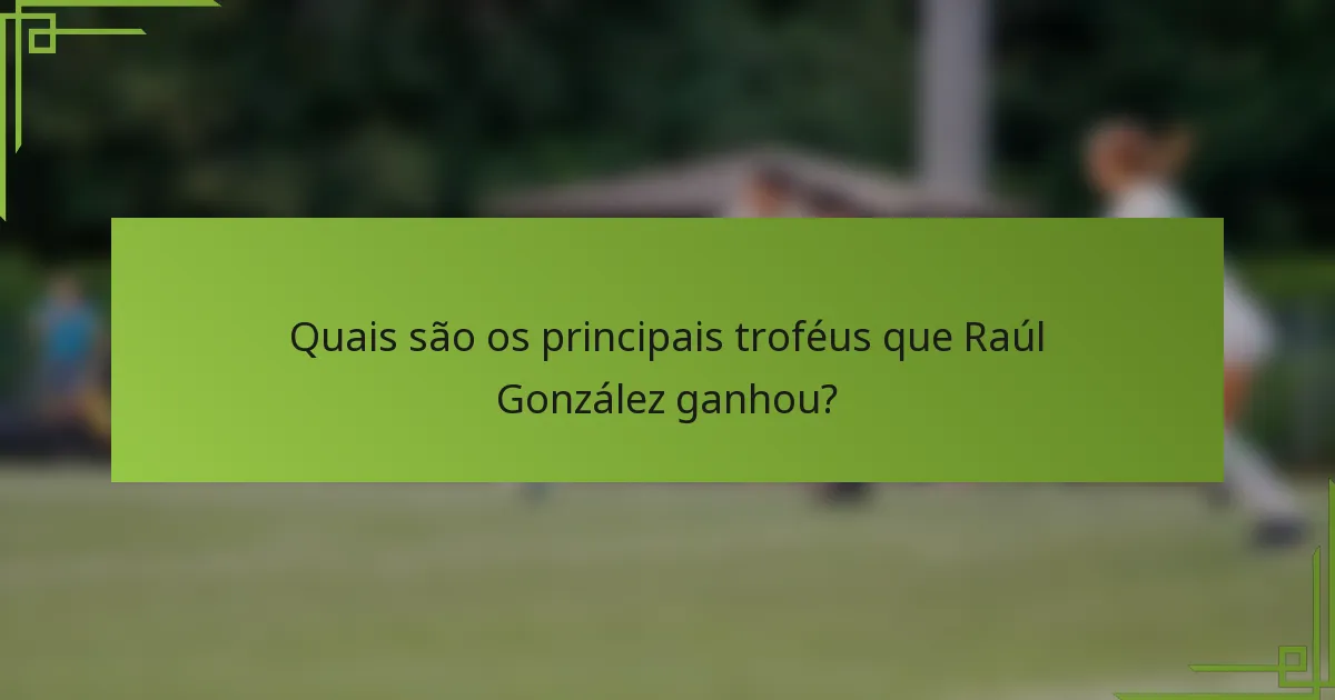 Quais são os principais troféus que Raúl González ganhou?